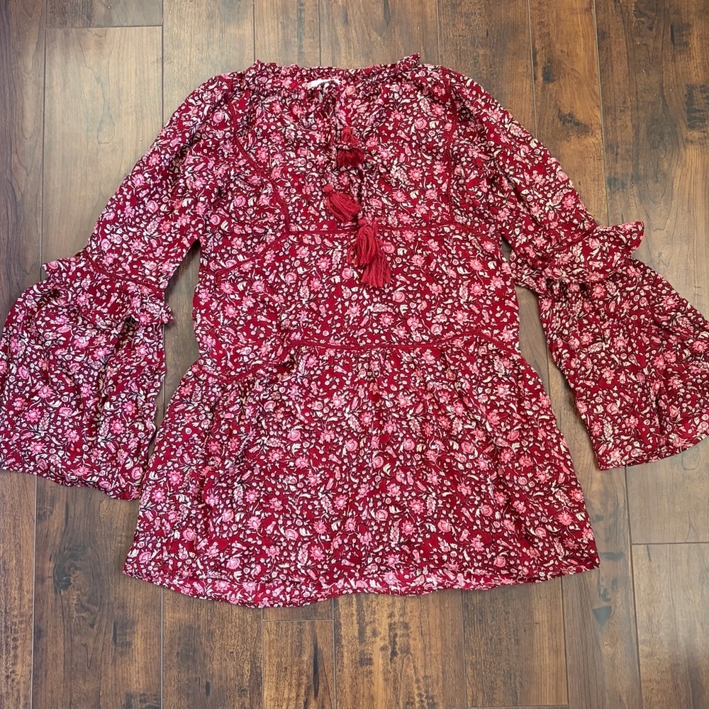 Amuse Society Floral Tunic - Bell Sleeves - Picture 2 of 7